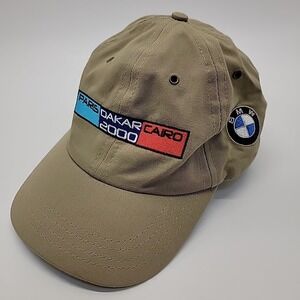 BMW Motorrad Logo Hat Baseball Cap Adjustable Tan Paris Dakar Cairo 2000 Rare